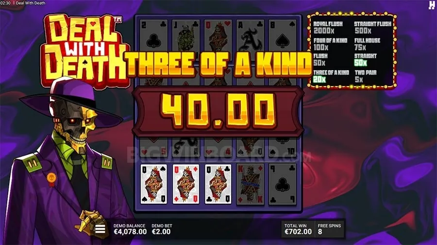 Five-Card Draw poker hand being dealt